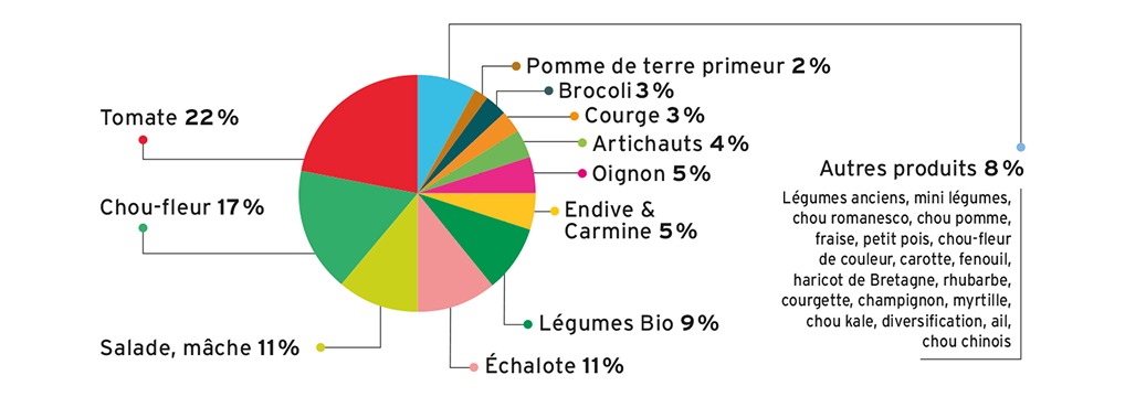 Graphique sur la production de fruits & légumes